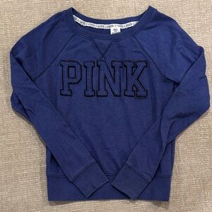 Victoria's Secret Blue Sweatshirt with Black Lettering